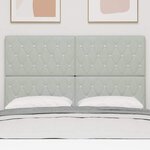 vidaXL Tête de Lit LED Argyle Gris clair 144 cm Velours