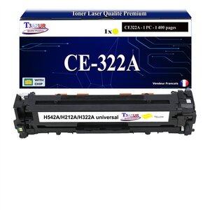 T3AZUR - Toner compatible avec CE322A pour HP LaserJet Pro CP1500 CP1520 CP1521N CP1522N CP1523N - Jaune