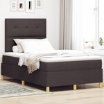 vidaXL Lit avec sommier et matelas Brun foncé 120x200 cm Tissu