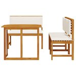 vidaXL Ensemble bistro de jardin 3 Pièces Marron Bois d'acacia massif