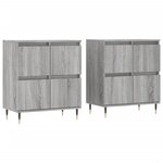 vidaXL Buffets 2 Pièces sonoma gris bois d'ingénierie