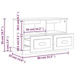 vidaXL Meuble TV blanc brillant 80x35x50 cm bois d'ingénierie