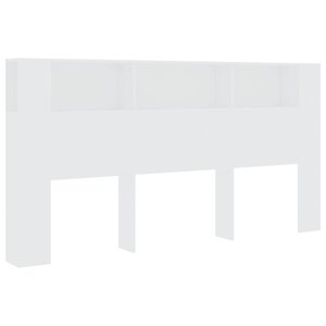 vidaXL Armoire de tête de lit Blanc 200x18 5x104 5 cm