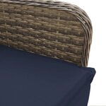 vidaXL Lot de 2 chaises de jardin inclinables avec Table en résine tressée grise