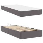 vidaXL Cadre de lit avec matelas Gris 90 x 200 cm Faux cuir