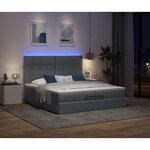 VidaXL Cadre de lit ottoman avec matelas gris foncé 200x200cm tissu