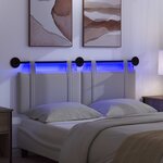 vidaXL Tête de lit suspendue Avec lumière LED Blanc Tissu