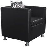 vidaXL Fauteuil Noir Similicuir