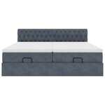 VidaXL Cadre de lit ottoman avec matelas gris foncé 160x200cm velours