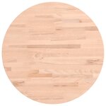 vidaXL Dessus de table Ø50x2 5 cm rond bois massif de hêtre