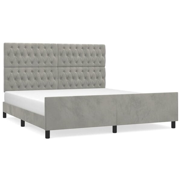 vidaXL Cadre de lit sans matelas gris clair velours