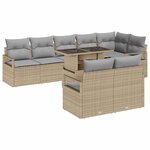 vidaXL Ensemble de canapé de jardin 9 Pièces beige et gris clair