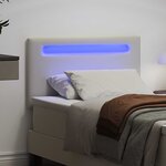 vidaXL Tête de lit LED Blanc 90 cm Cuir synthétique
