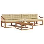 vidaXL Ensemble de canapés d'extérieur 5 Pièces Naturel et Beige