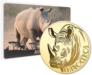 Monnaie RHINOCEROS 1/1000 Oz Medaille Or