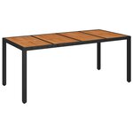 vidaXL Ensemble à dîner de jardin et coussins 7Pièces Noir Résine tressée