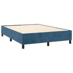 vidaXL Sommier à lattes de lit et matelas Bleu foncé 140x200cm Velours