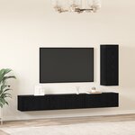 vidaXL Ensemble meuble TV 4 Pièces Chêne Noir 30 5 x 30 x 90 cm