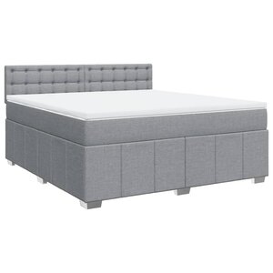 vidaXL Sommier à lattes de lit avec matelas Gris clair 180x200cm Tissu