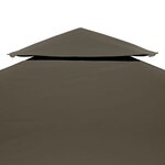 vidaXL Toile supérieure de belvédère 2 niveaux 310 g/m² 4x3 m Taupe
