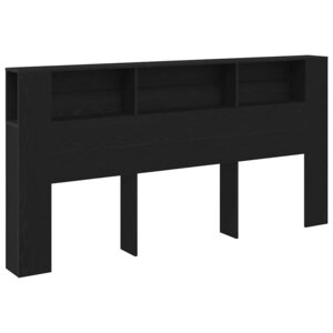 vidaXL Cabinet de Tête de Lit Chêne noir 200 x 18 5 x 102 5 cm