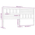 vidaXL Tête de lit 186x4x100 cm Bois massif de pin