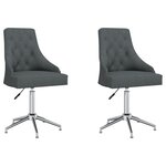 vidaXL Chaises pivotantes à manger lot de 2 Gris foncé Tissu