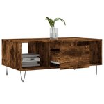 vidaXL Table basse Chêne fumé 90x50x36 5 cm Bois d'ingénierie