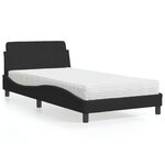 vidaXL Lit avec matelas noir 100x200 cm velours