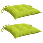 vidaXL Coussins de chaise lot de 2 vert brillant 40x40x7 cm