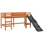 vidaXL Lit mezzanine enfants et rideaux blanc/noir 90x190cm pin massif