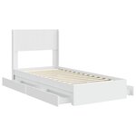 vidaXL Cadre de lit avec rangement et tête de lit Blanc 75 x 190 cm
