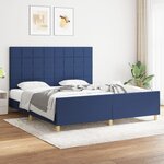 vidaXL Cadre de lit avec tête de lit Bleu 180 x 200 cm Tissu
