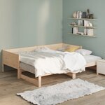 vidaXL Lit coulissant sans matelas bois de pin solide 2x(80x200) cm