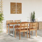 Table de jardin vidaXL Gris 140x80x75 cm Acier et Bois d'acacia solide