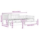 vidaXL Lit de jour et tiroirs sans matelas blanc 90x190 cm bois massif