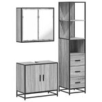 vidaXL Ensemble de meubles de salle de bain 3 Pièces Sonoma gris