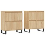 vidaXL Buffets 2 Pièces chêne sonoma bois d'ingénierie