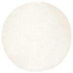 vidaXL Tapis en Fourrure Synthétique de Lapin Blanc Ø 200 cm Polyester