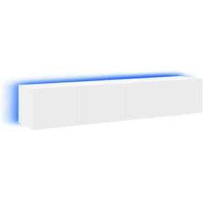 vidaXL Meubles TV muraux avec lumières LED 2 Pièces blanc 80x35x31 cm