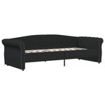 vidaXL Lit avec matelas et éclairage USB Noir Tissu 90x200 cm