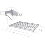 Lit double TATAMI 200 x 200 verni