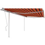vidaXL Auvent manuel rétractable avec poteaux 4 5x3 5 m Orange marron