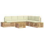 vidaXL 7 Pièces Ensemble de canapés d'extérieur Polyester Blanc et crème