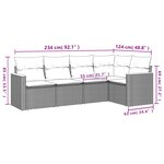 vidaXL Salon de jardin avec coussins 5Pièces mélange beige résine tressée