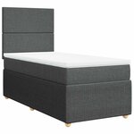 vidaXL Sommier à lattes de lit avec matelas Gris foncé 90x200 cm Tissu