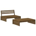 vidaXL Salon de jardin 2 Pièces avec coussins marron miel bois massif