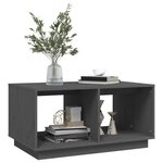 vidaXL Table basse Gris 80x50x40 cm Bois massif de pin