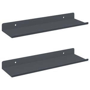 vidaXL Étagère flottante 2 Pièces Anthracite 30 x 9 x 2 5 cm Acier