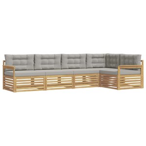 vidaXL Ensemble de canapés d'extérieur 6 Pièces Blanc et gris clair